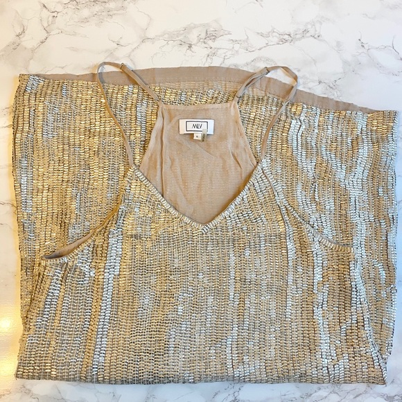 MLV Noelle Sequin Dress Pewter Size Small - Picture 3 of 8